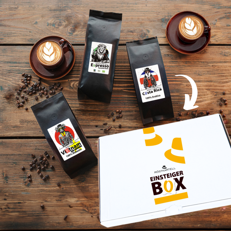 Einteiger BOX- Die Kaffee Probierbox mit drei verschiedenen Kaffeesorten