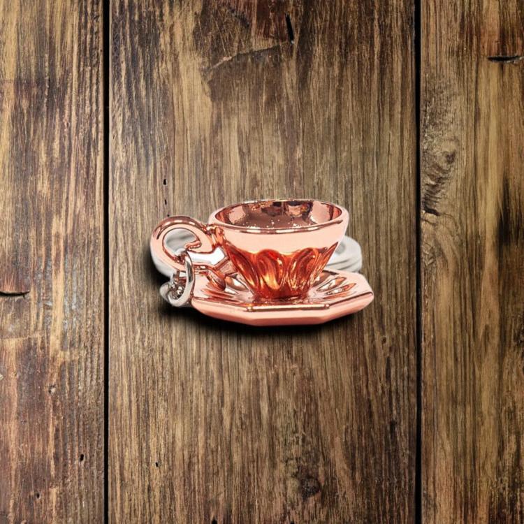 Kaffee Schlüsselanhänger Kaffeetasse Rosegold