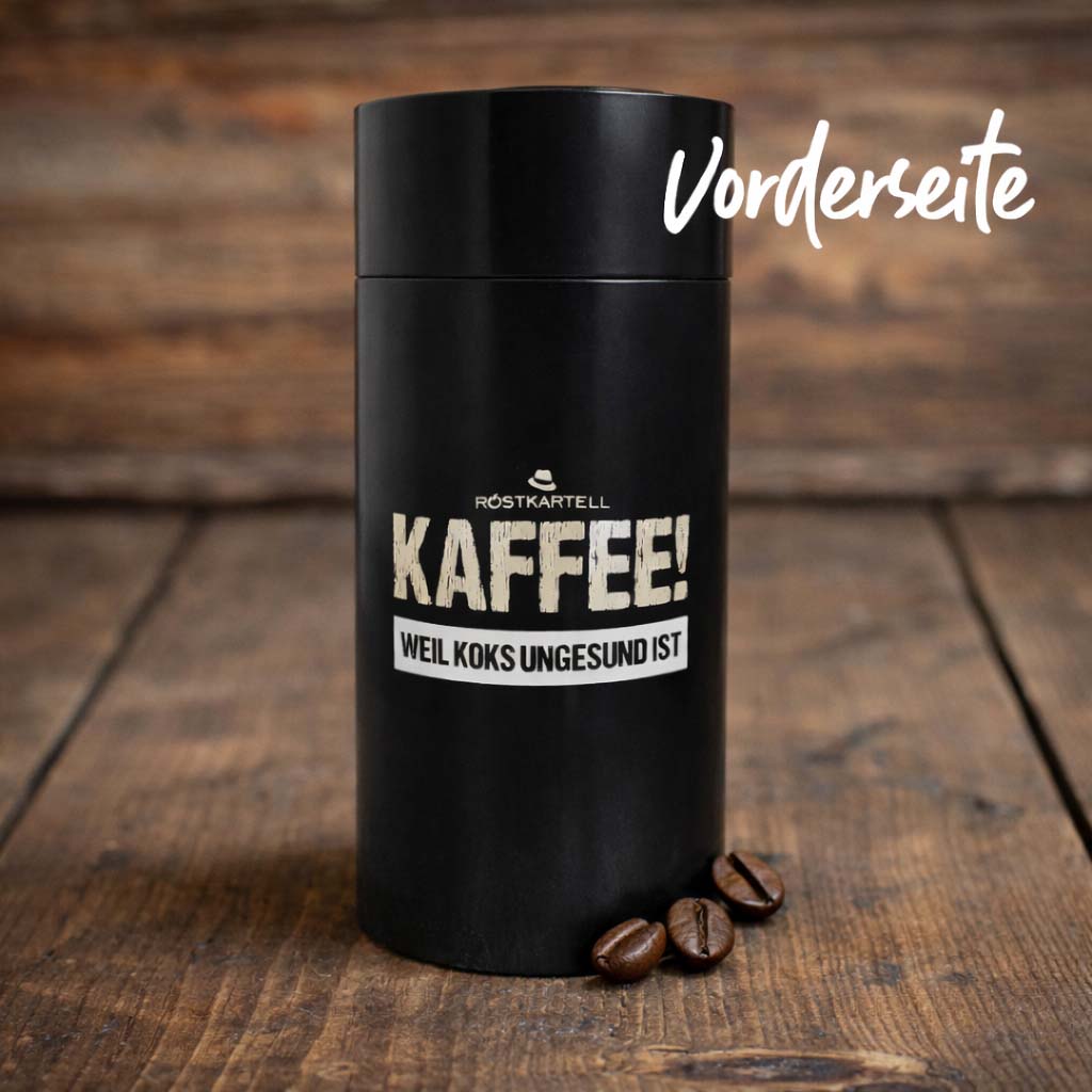 Vakuum Kaffeedose 2 Deine Kaffeerösterei Vakuum-Kaffeedose mit Kaffeebohnen zur aromadichten und luftfreien Lagerung