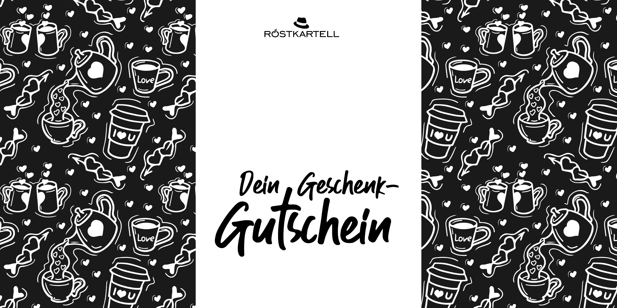 Geschenkgutschein zum ausdrucken 6 Deine Kaffeerösterei Geschenkgutschein Schwarz mit Kaffeebildern