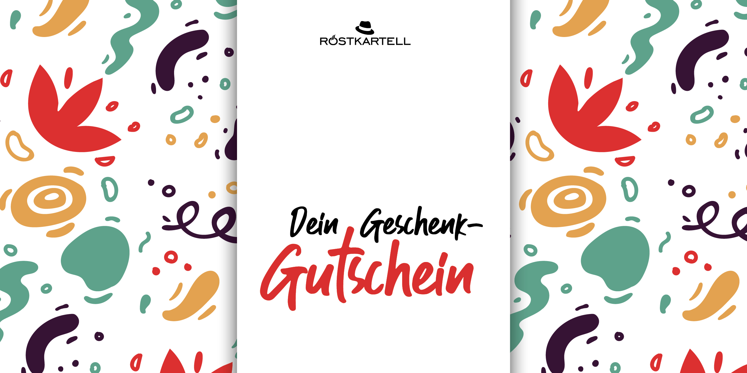 Geschenkgutschein zum ausdrucken 5 Deine Kaffeerösterei Geschenkgutschein bunte Muster