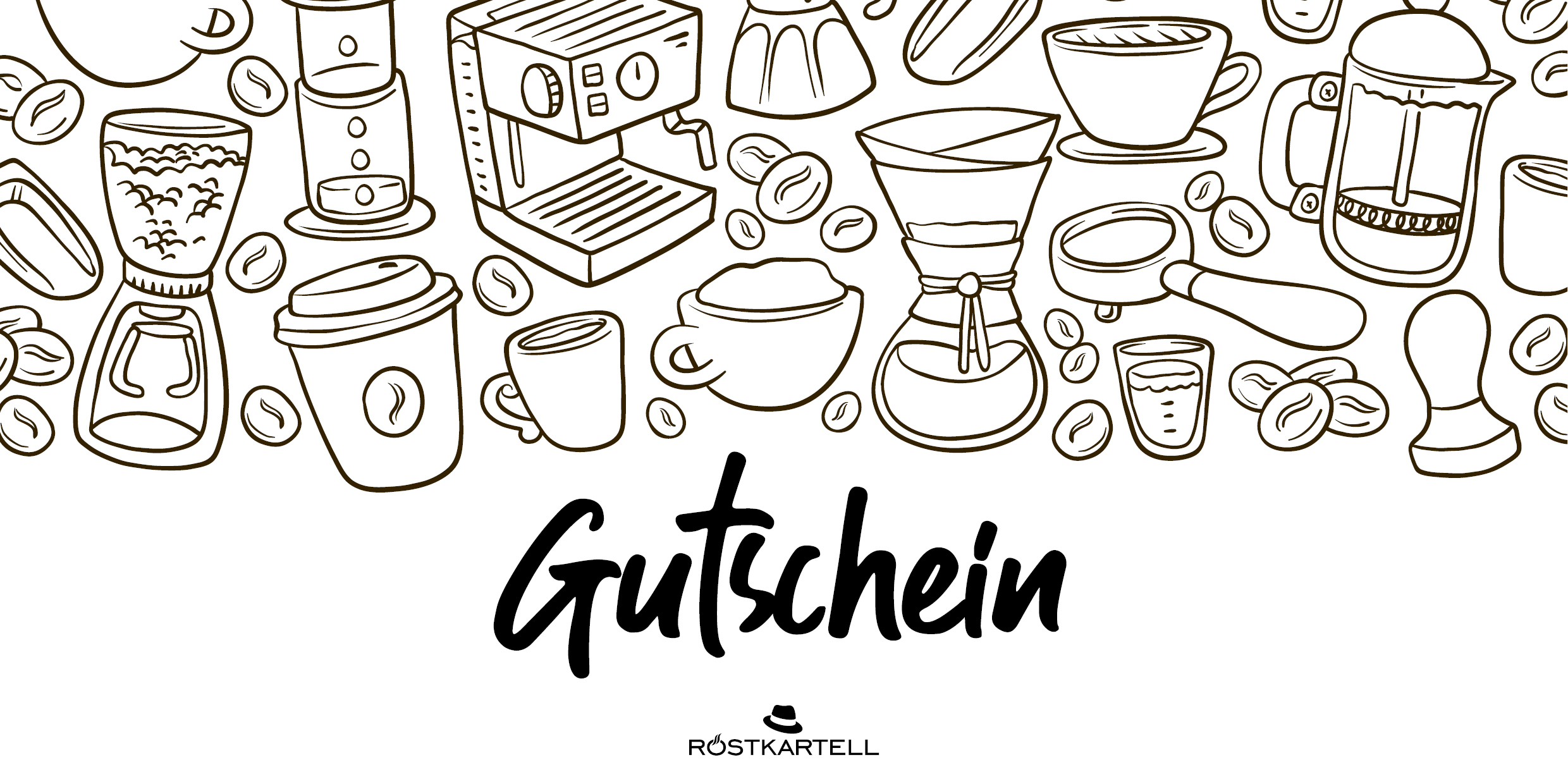 Geschenkgutschein zum ausdrucken 2 Deine Kaffeerösterei Geschenkgutschein Kaffeezubereitungen in weiß/braun